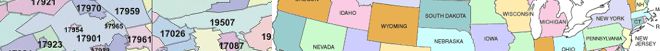 United States Zip Codes Area